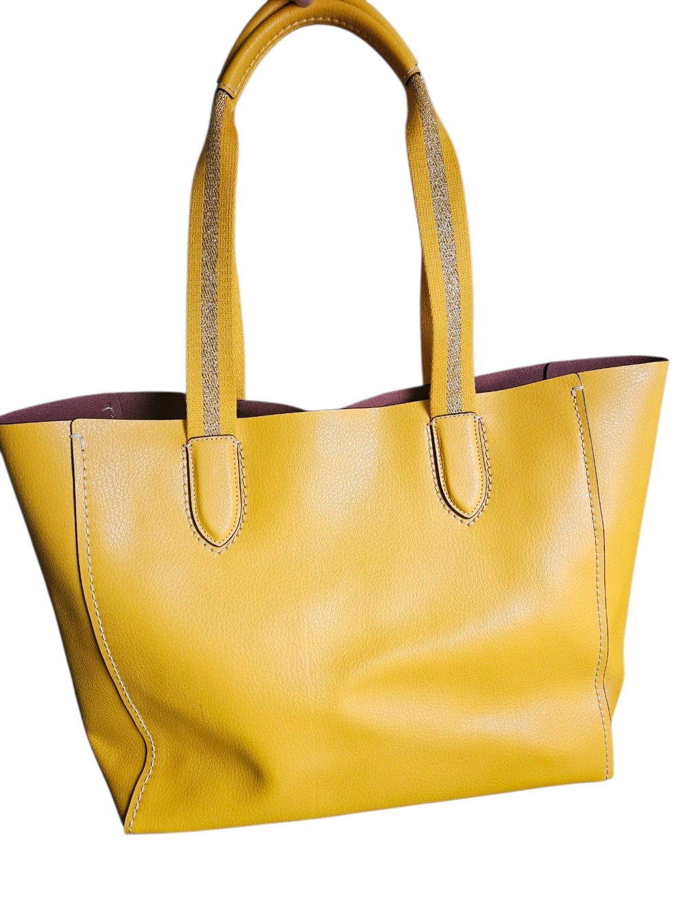 Coach Derby Tote Canary Yellow Pebble Leather with Signature Tag NWOT - Picture 2 of 3